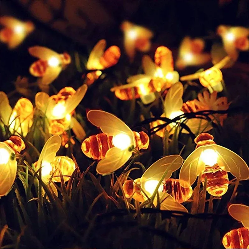 

Solar Bee String Lights Outdoor Solar Power LEDs Strings Waterproof Decors Lamp Garden Christmas Holiday LED Decor Outdoor