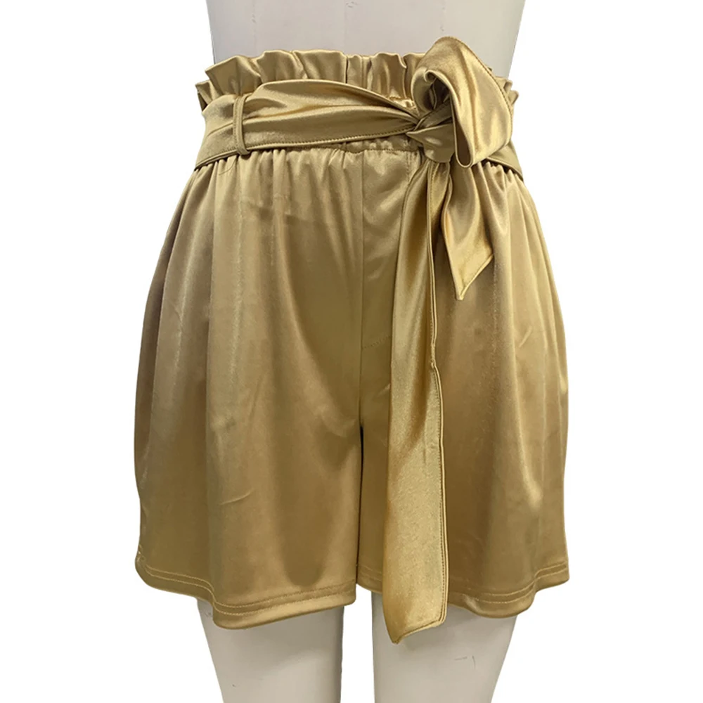 2023 New Women Summer High Waist Lace- Up Shorts Casual Suit Shorts Women Solid Short Pants Ladies Shorts Beachwear