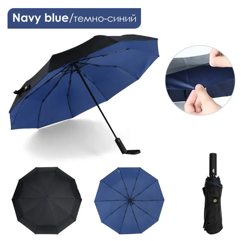 

Strong Windproof Double Layer Resistant Umbrella LongHandle Fully Automatic Rain Men Women 10KParasol Portable Folding Umbrellas