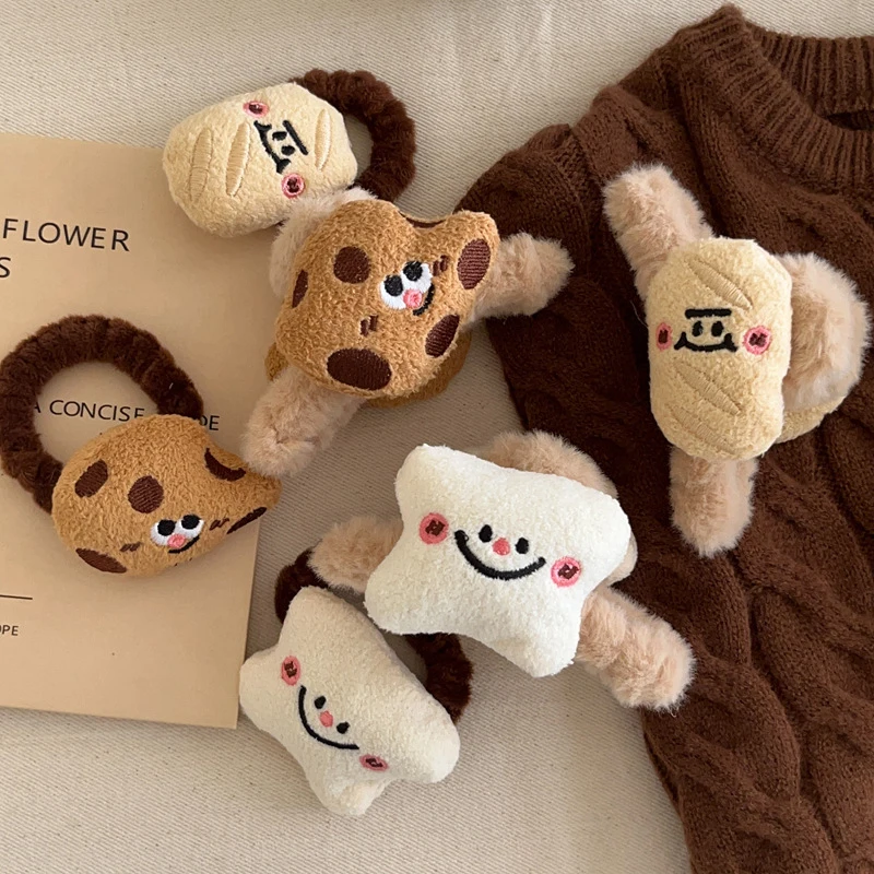 Мультяшное забавное печенье хлеб плюшевая веревка для волос женщин и девочек