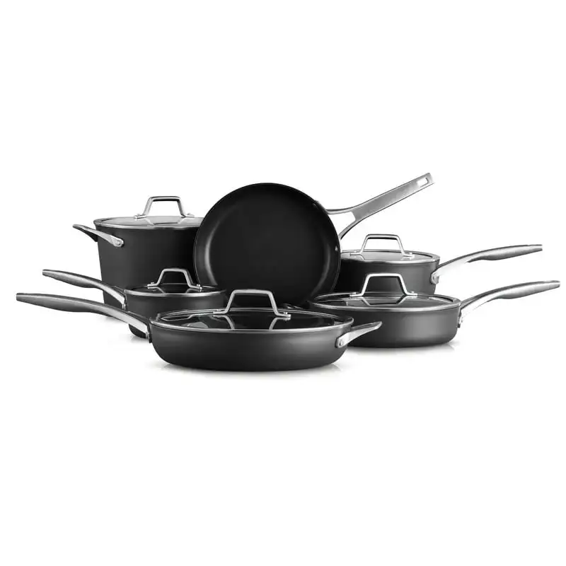 

Hard-Anodized Nonstick Cookware, 11-Piece Pots and Pans Set