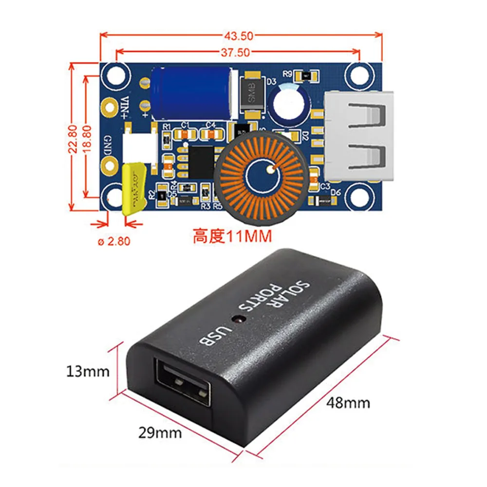 

12V 24V 48V 60V 72V DC-DC Step Down Converter 5V 2A Charging Buck Board USB Step Down Power Supply Module for Car Mobile Phone