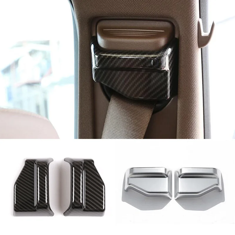 

For Mercedes-Benz C GLC Class W205 X253 15-19 Chrome Car Seat safty belt Pillar Cover Trim Car Interior Accessories