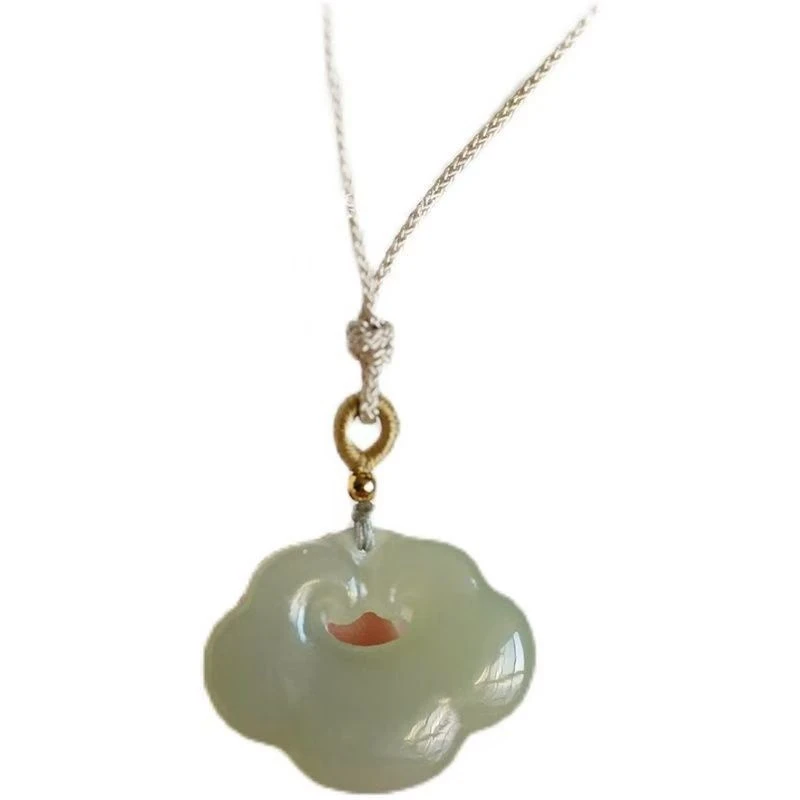 Простой кулон Hotan Jade Ruyi Lock изысканное нефритовое ожерелье ювелирные изделия в