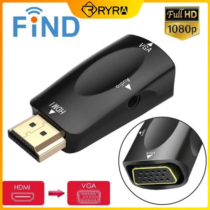

RYRA HD 1080P HDMI-compatible To VGA Cable Male To Famale Converter Adapter 3.5 Mm Jack Audio For PC Laptop TV Display Projector