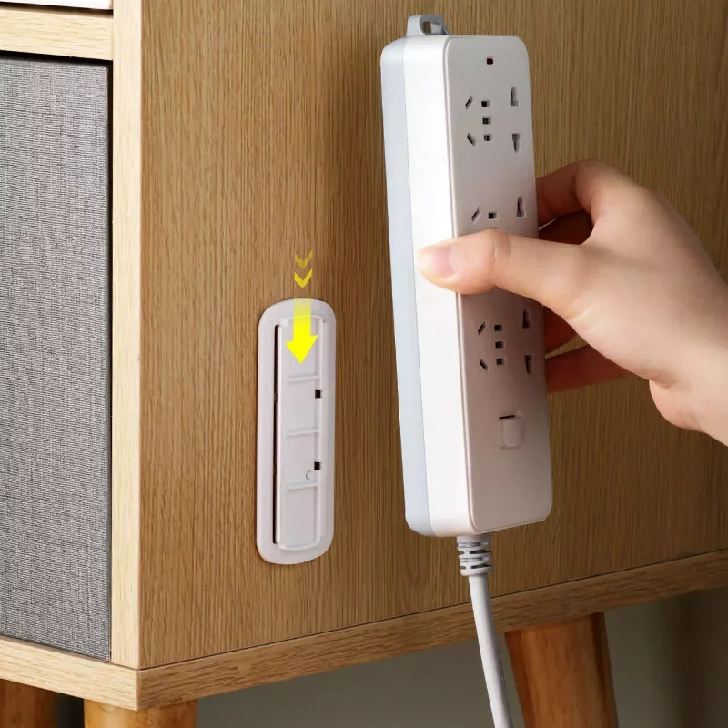 

New Wall-Mounted Sticker Punch-free Plug Fixer Home Self-Adhesive Socket Fixer Seamless Power Strip Cable Wire Holder