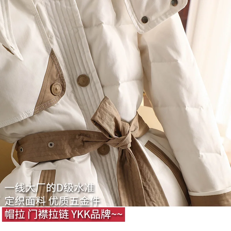 Top Fashion Design Coat Women Removable Hooded Casacos De Inverno Feminino 2022 Thin Adjustable Waist Thin Casaco Feminino