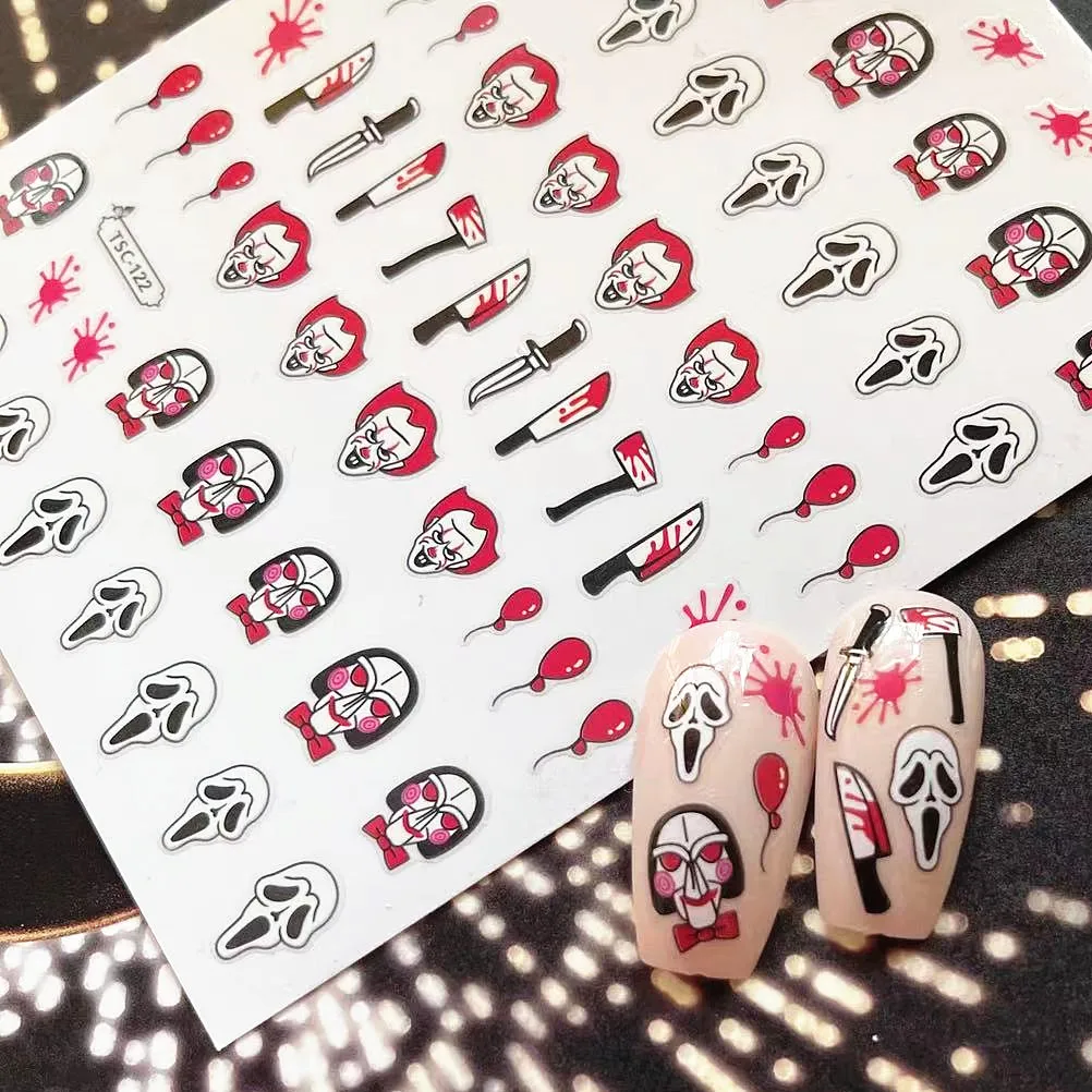 

TSC-122 Serie Clown Movie Film DESIGNS COOL 3d Nail Art Stickers Decal Silder Template Diy Nail Tool Decorations
