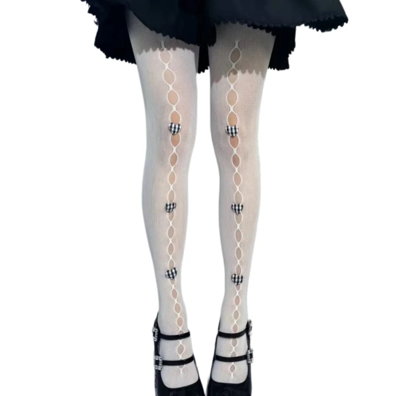 Женские колготки в сеточку JK Girl эстетические ажурные японские милые с 3D