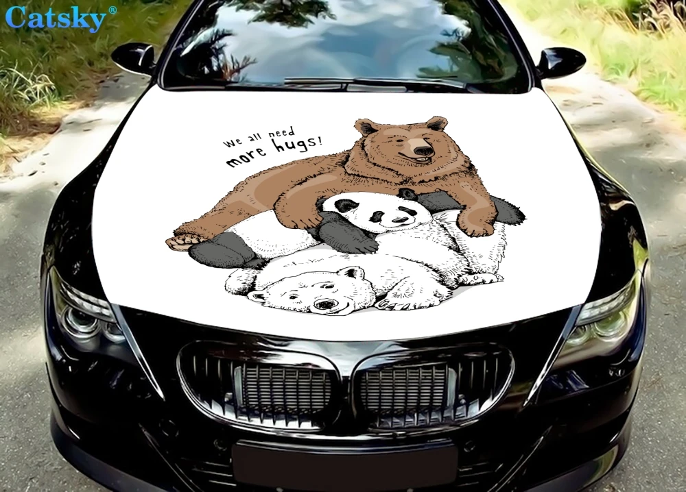 

Panda, panda car sticker, panda sticker,Car Floor Mats,Car hood wrap lion decal, bonnet vinyl sticker, full color graphic decal