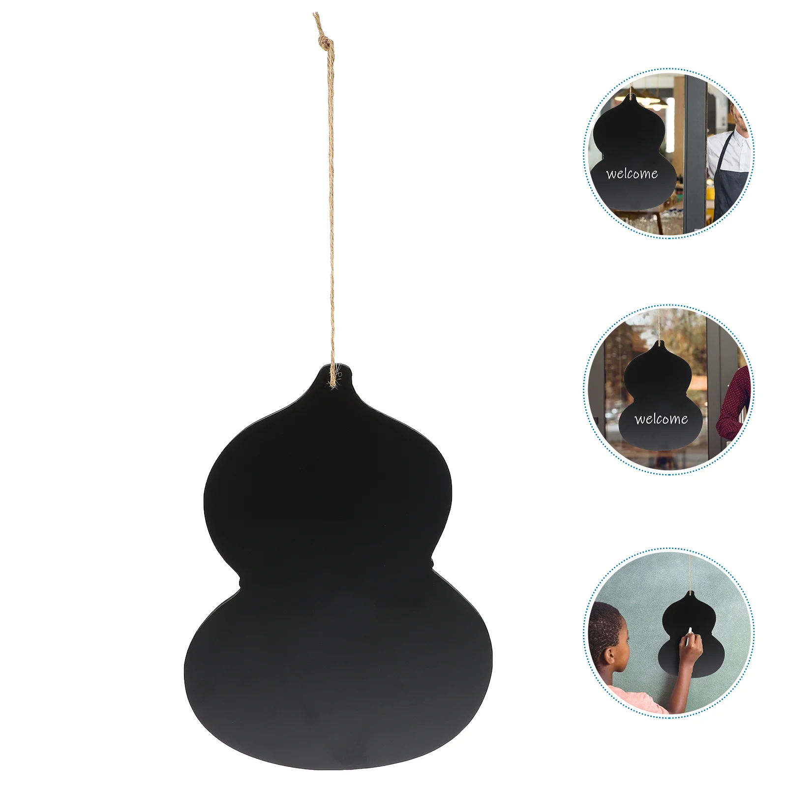 

Wooden Chalkboards Hanging Message Board Gourd Shaped Display Chalkboards