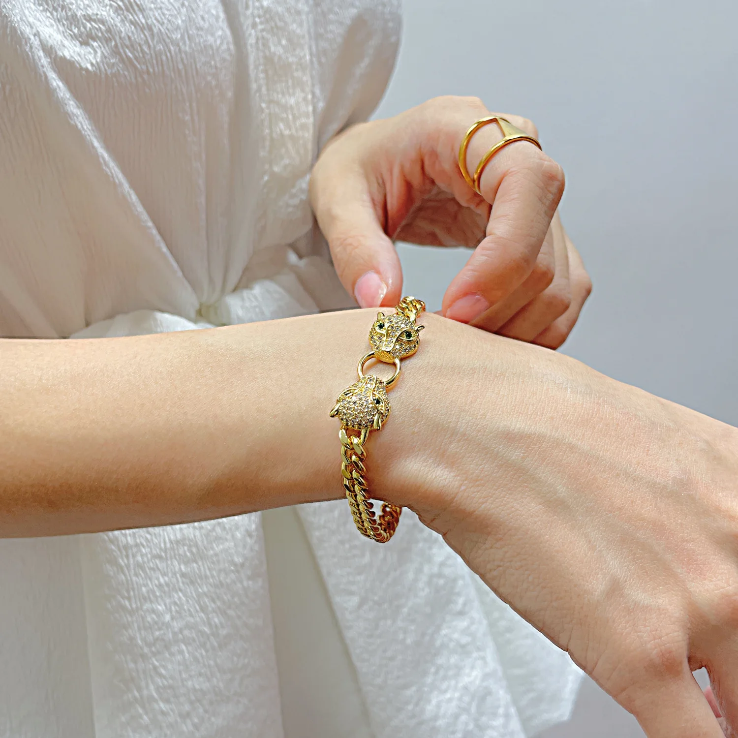 Нишевая индивидуальность большая голова леопарда ювелирные изделия для рук