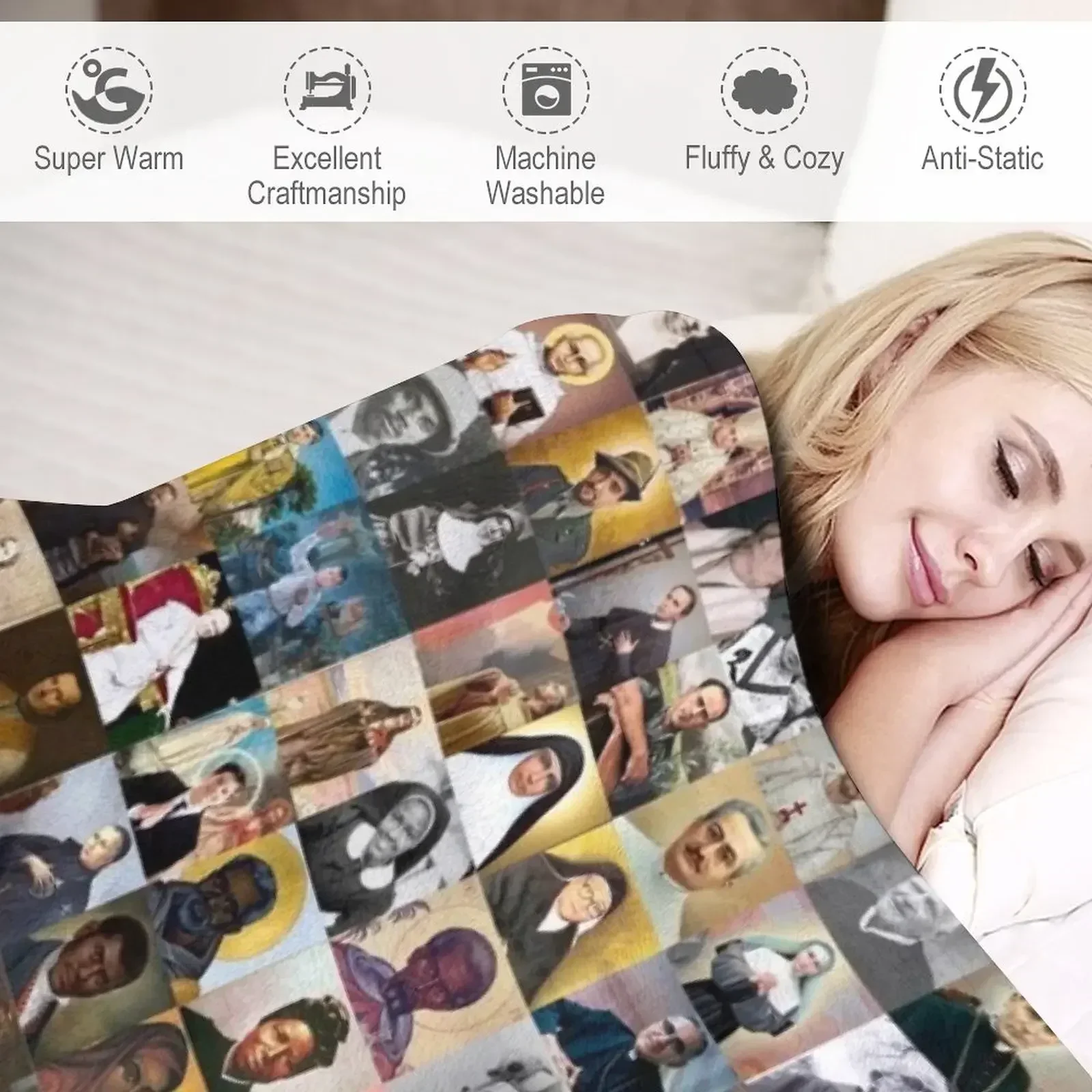 Одеяло Saints All Catholic Tutti and Santi пушистое одеяло для пикника из фланелевой ткани