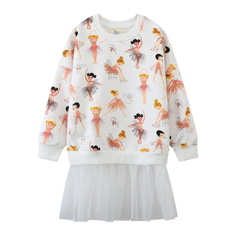 Платья для девочек с длинным рукавом луна кролик звезды