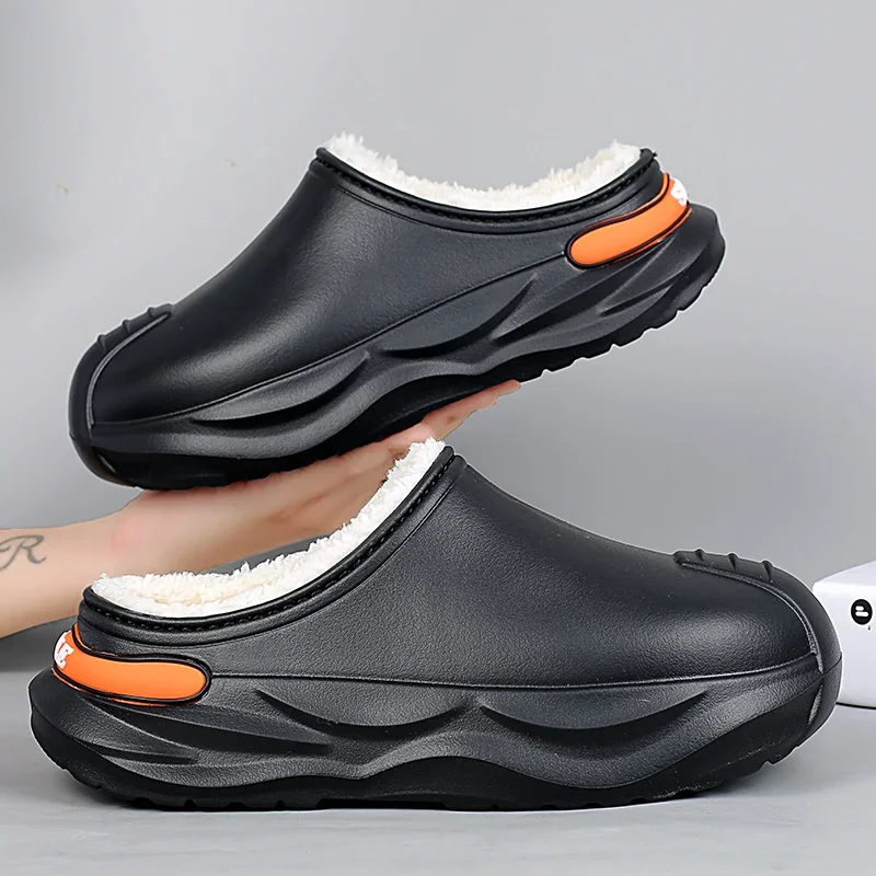 Высококачественные зимние мужские теплые тапочки хлопковые уличная домашняя