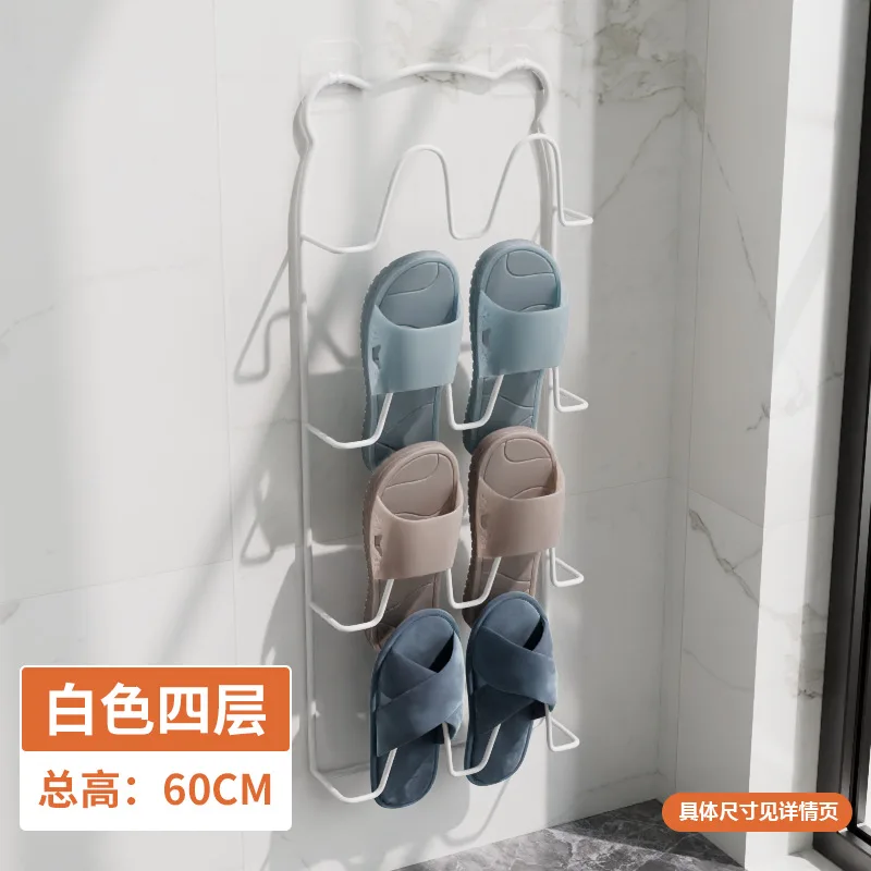 

Настенная золотая полка для тапочек без перфорации, полка для слива унитаза, домашний балкон, органайзер для обуви