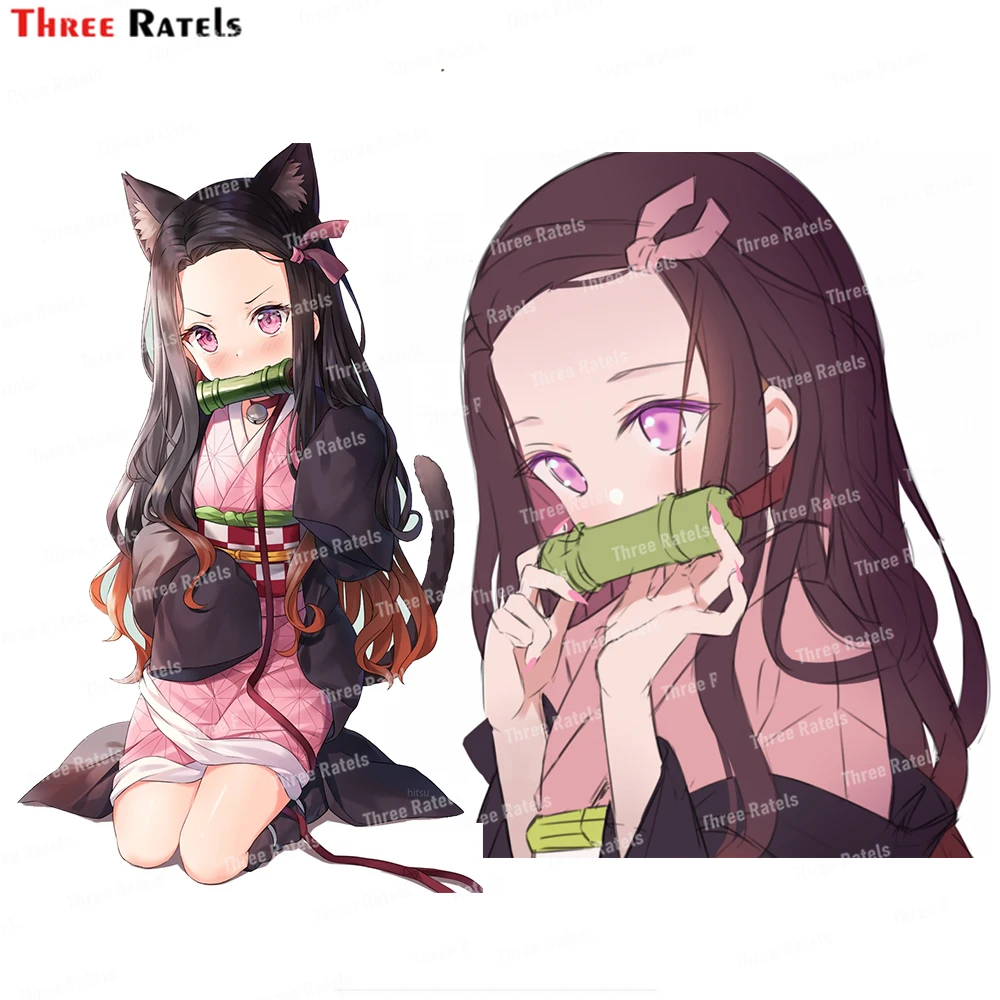 

Наклейки на лобовое стекло автомобиля Three Ratels I423, Kamado Nezuko Kimetsu No Yaiba, материал Vnyl, милая девушка, аксессуары для автомобиля, декоративные накле...