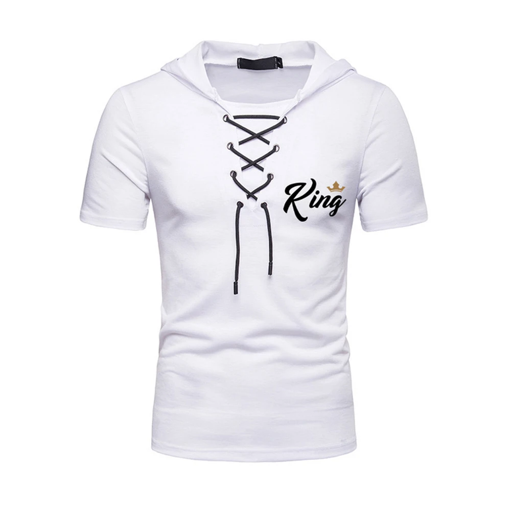 

Men's Summer New Hooded Shirts Man Fitness Muscle Bodybuilding Tight-drying Short Sleeve Casual Tops For Male Clothing (6colors)