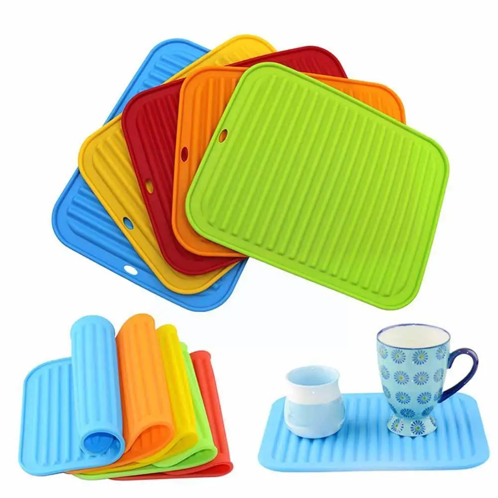 

1 Pc Rectangular Wavy Heat Resistant Mat Silicone Non-slip Trivet Pot Pan Holder Mat Pad For Kitchen Dining Tables Accessor I1R3