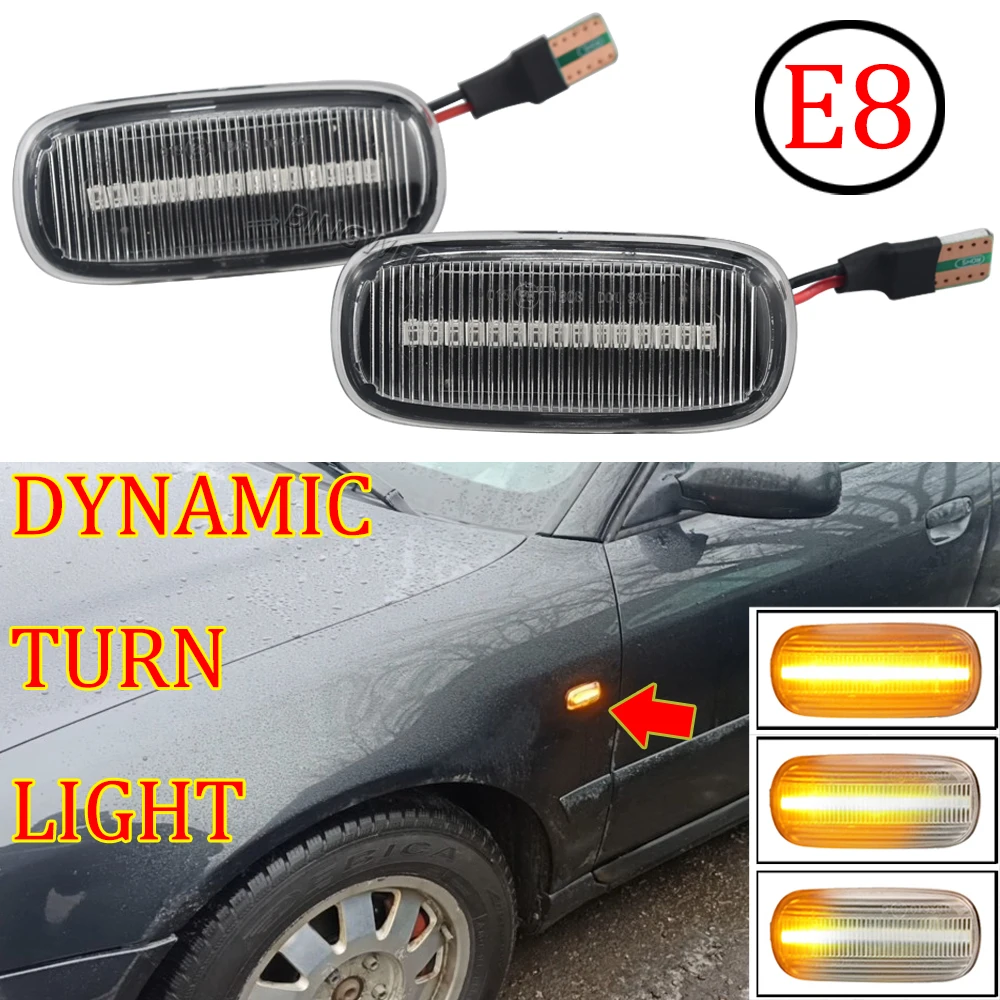 1Pair For Audi A3 S3 8L 2000-2003 A8 D2 1999-2002 TT 8N 2000-2006 LED Dynamic Side Marker Turn Signal Light Indicator