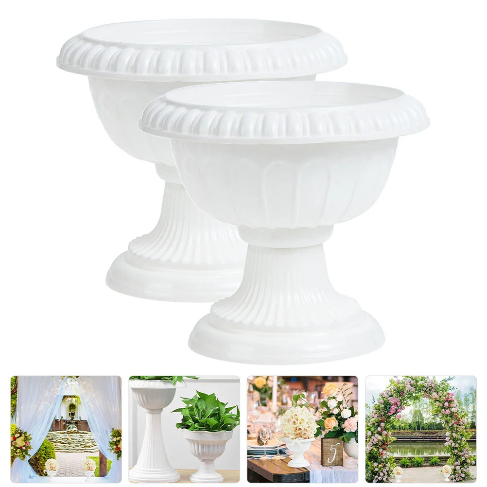 

Pot Flower Urn Planter Roman Flowerpot Wedding Vase Outdoor Porch Column Pillar Pots Container Decorative Table Vintage Front