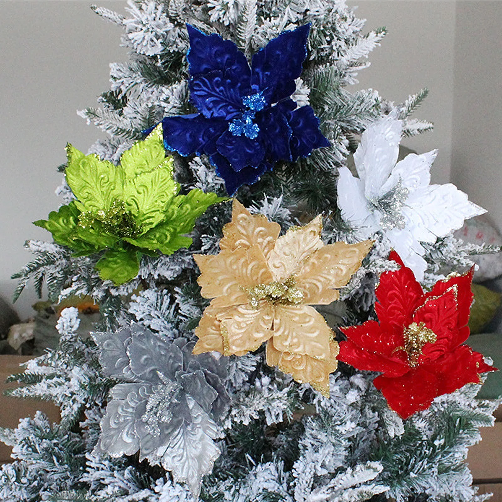 

Искусственное растение, украшение для рождественской елки, искусственные цветы, 28*28 см, венок для дома, «сделай сам», садовый пластиковый пуансеттия