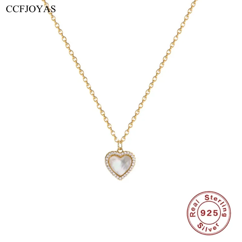 Купи CCFJOYAS 925 Sterling Silver Shell Love Pendant Necklace for Women Light Luxury Rose Red Gold Chain Necklace Fine Jewelry за 499 рублей в магазине AliExpress