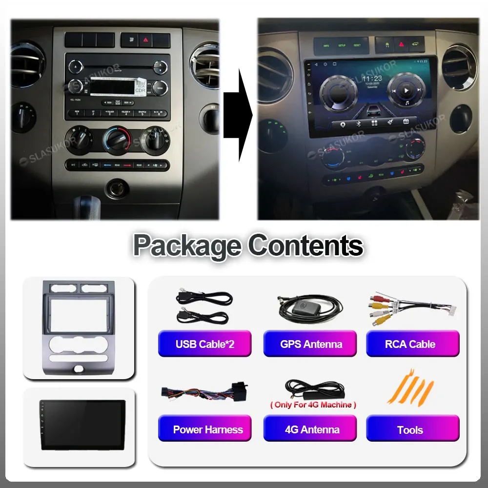 Мультимедийная магнитола для автомобиля 9 дюймов Android 11 GPS-навигация DVD |