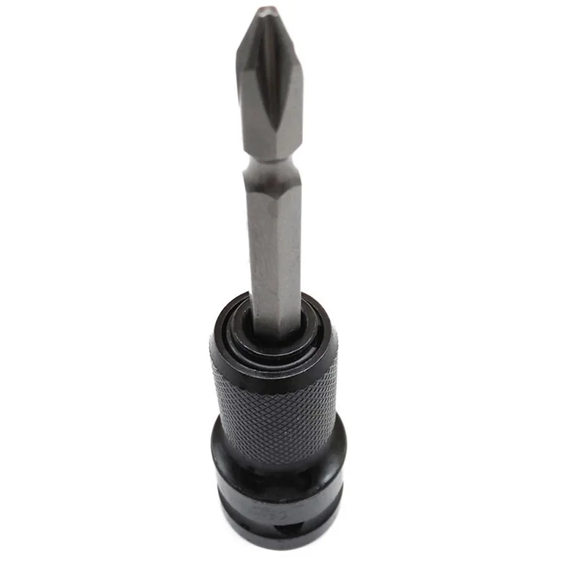

1/2Inch Square Drive To 1/4 Inch Hex Shank Telescopic Socket Adapter Drill Chuck Securely Holds Any 1/4" Hex-shank Bits