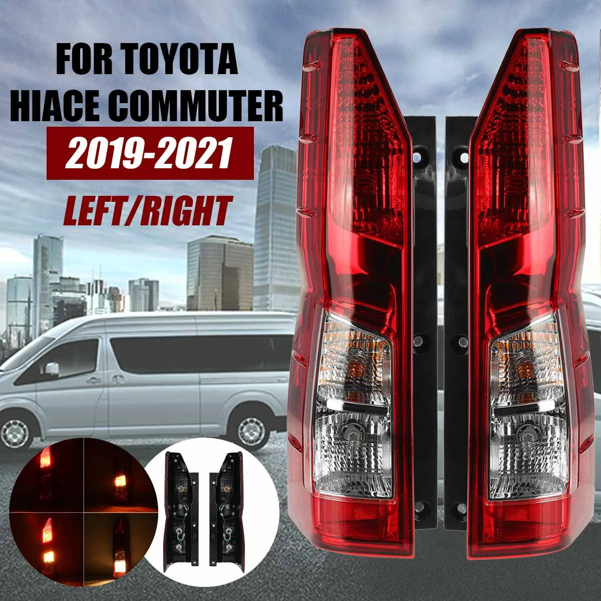 

Car Rear Left/Right Tail Brake Lights Signal Lamps For Toyota Hiace & Bus 2019 2020 2021 Rear Fog Lamp Tail Light Assembly