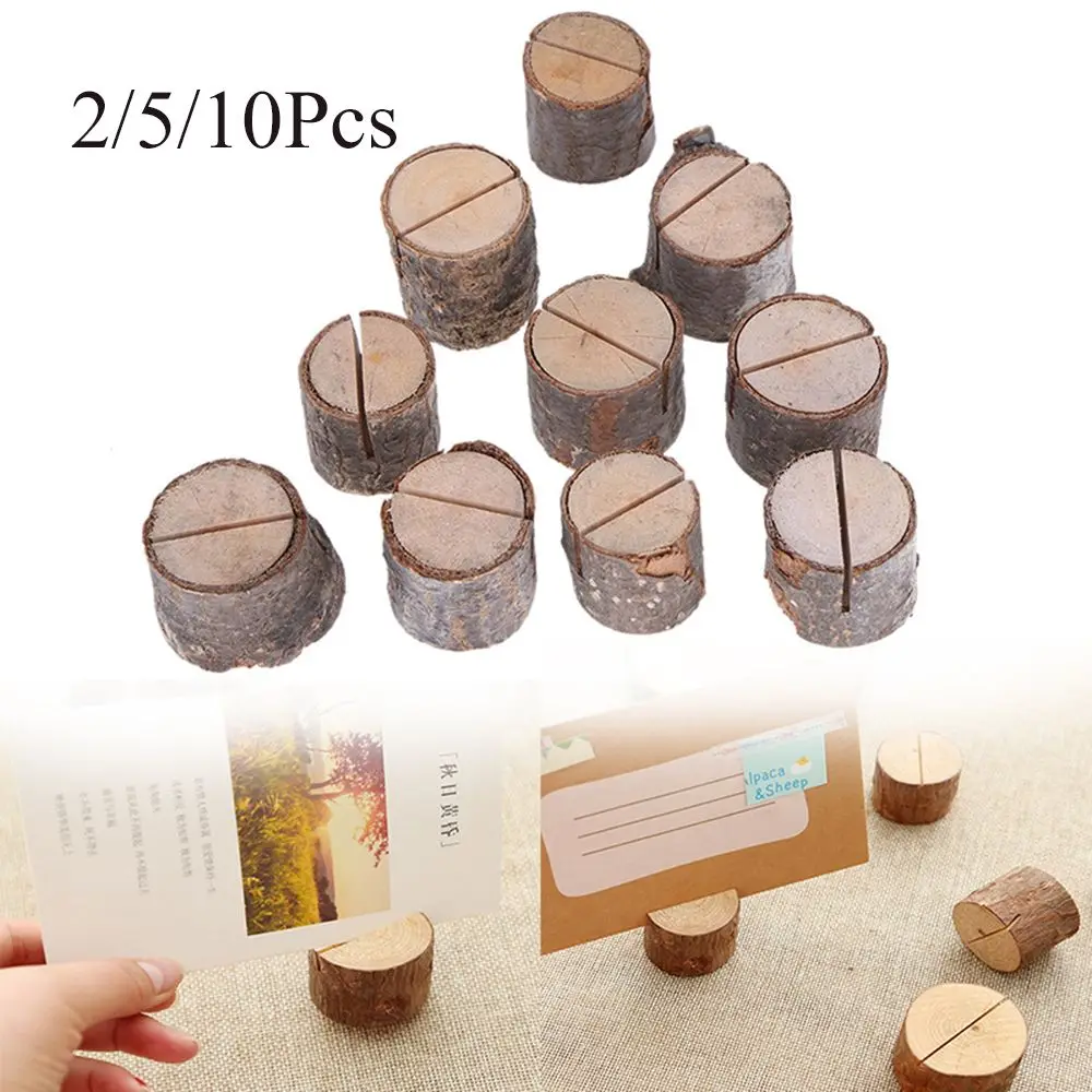 

Original Photography Props Party Home Decor Natural Note Stand Wooden Card Holders Wedding Ornaments Photo Clips