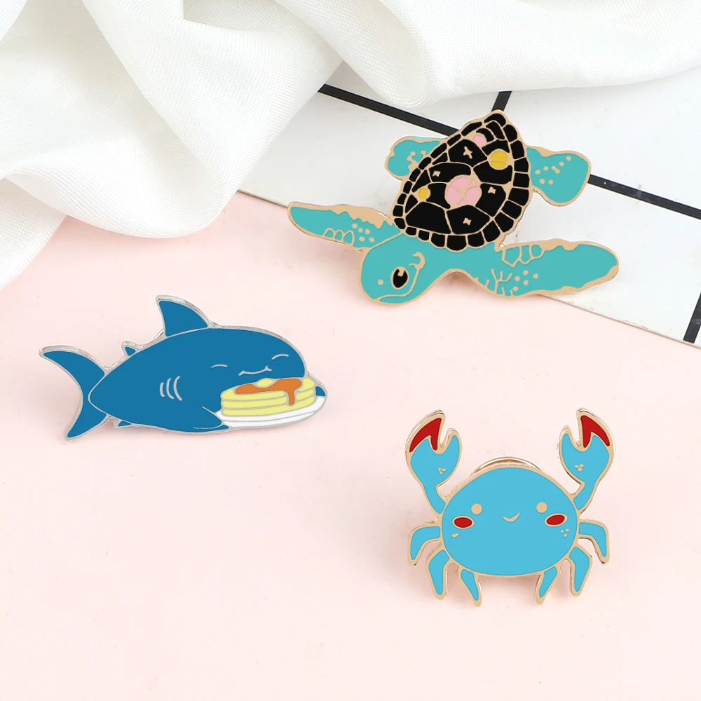 Забавный организм океана эмалированная булавка мультфильм красивая черепаха