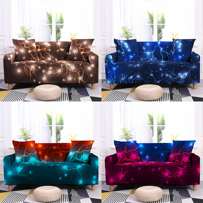 

1/2/3/4 Seater Easy Fit Fashion Recliner Abstract Stretch Sofa Covers Rainbow Armchair Loveseat Sofa Cover Soft Couch Slipcovers