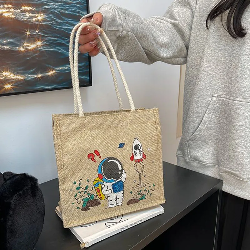 DIY Creative Graffiti Handbag Children's Linen Doodle Bag Homemade Hand-painted Shopping Tote Bag