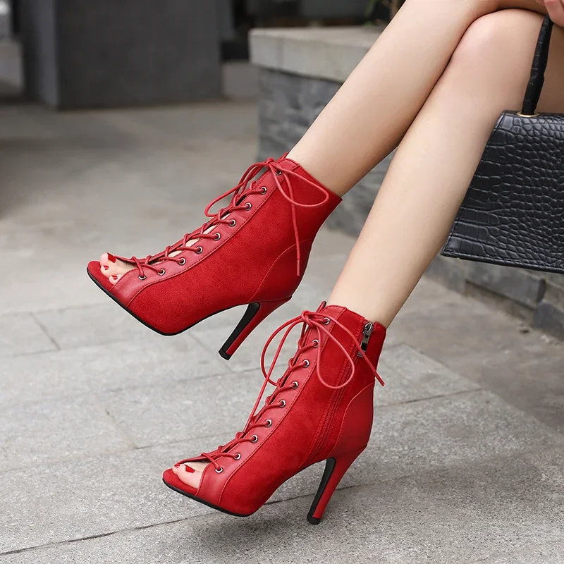 Летняя танцевальная обувь больших размеров в римском стиле с леопардовым