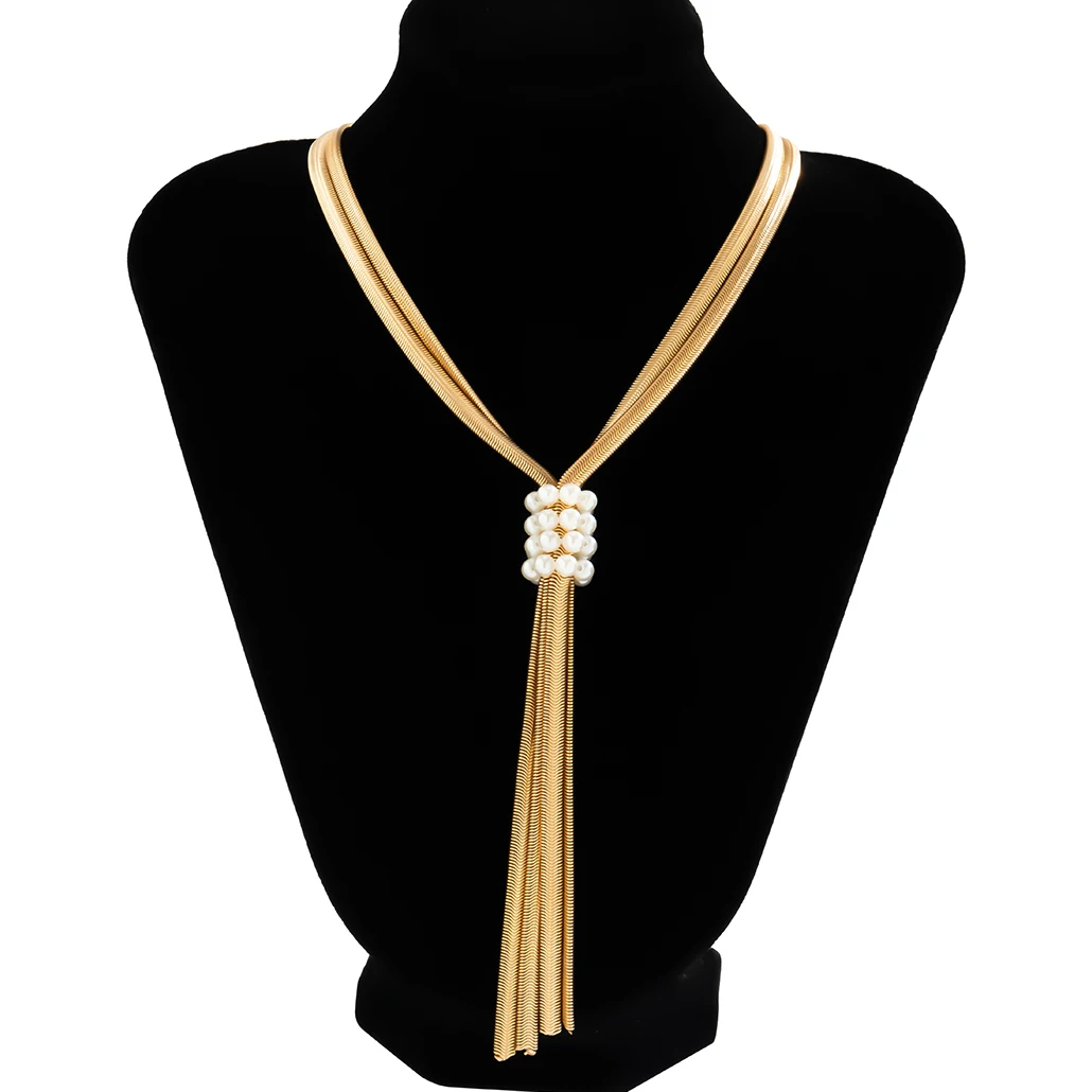 Ingemark уникальное многослойное ожерелье с длинной цепочкой из гладкой змеи для