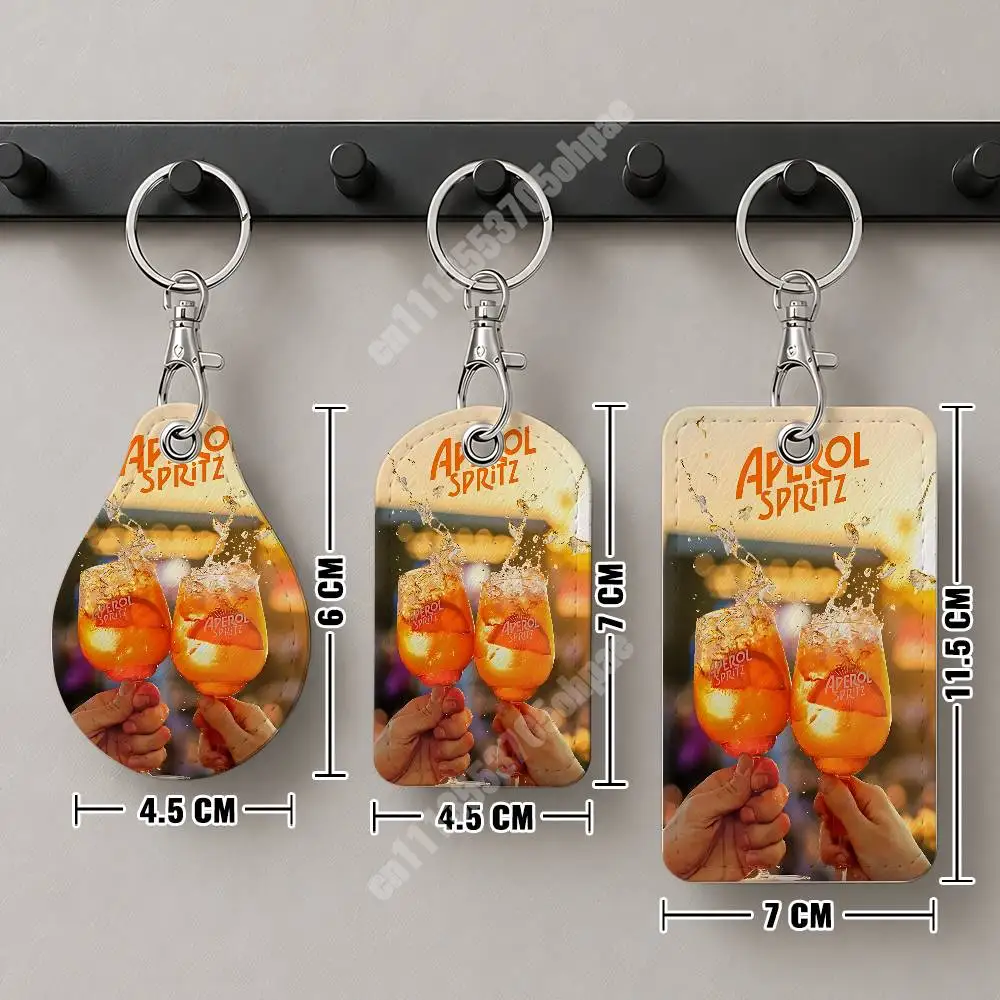 Фото Кожаный брелок-картхолдер Orange Prosecco A-Aperol S-Spritz для Airtag и ID-карт, подвеска для деловой сумки №2