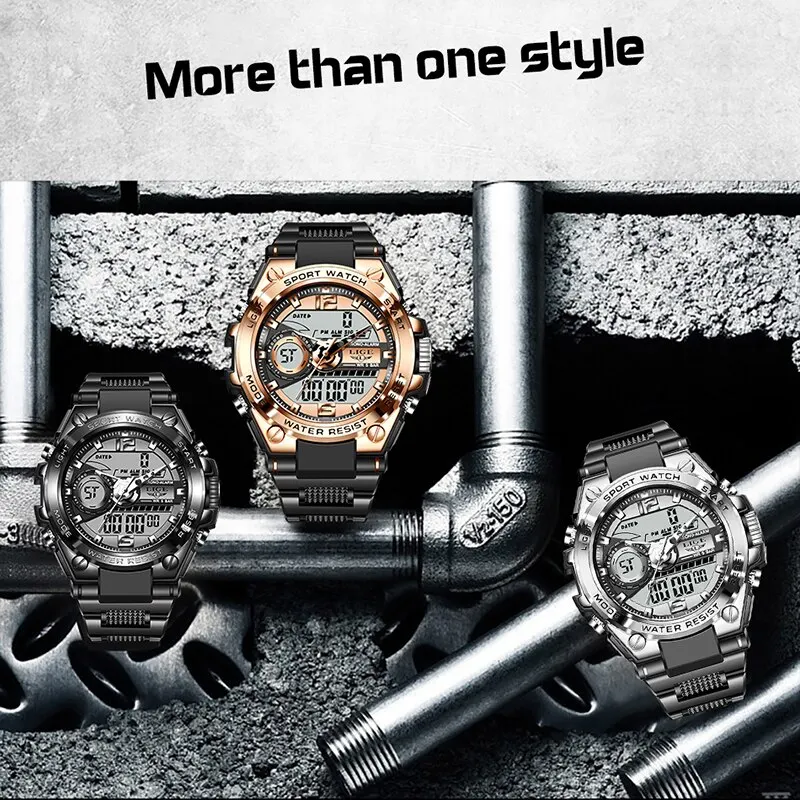 Men Military Watch Digital 50m Waterproof Wristwatch LED Quartz Clock Sport Watch Male Big Watches Men Relogios Masculino images - 6