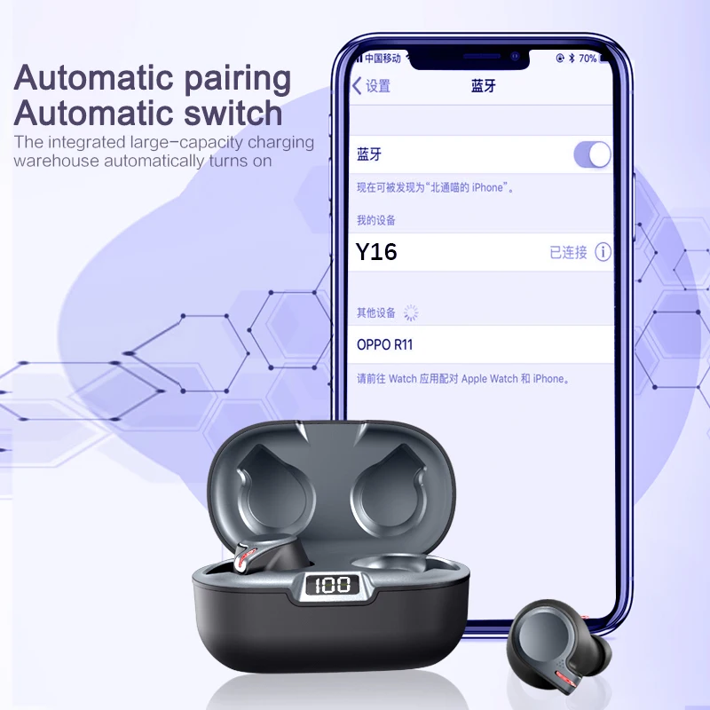 Совместимая с bluetooth гарнитура 5 1 практичный цифровой дисплей шумоподавление