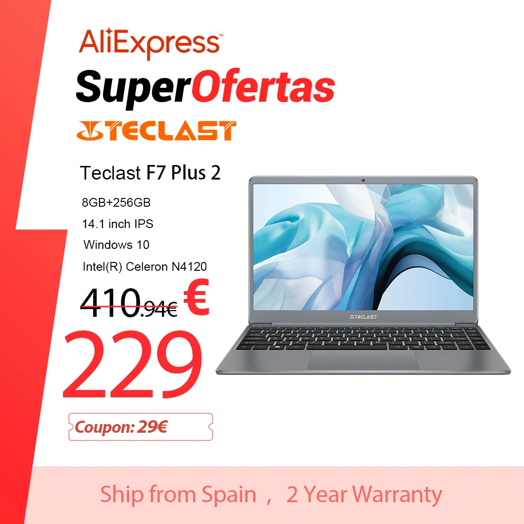 Ноутбук Teclast F7 Plus 2 14 1 дюйма Windows 10 8 ГБ ОЗУ 256 Гб SSD Intel Celeron N4120 UHD graphics - Цена: 23551.62