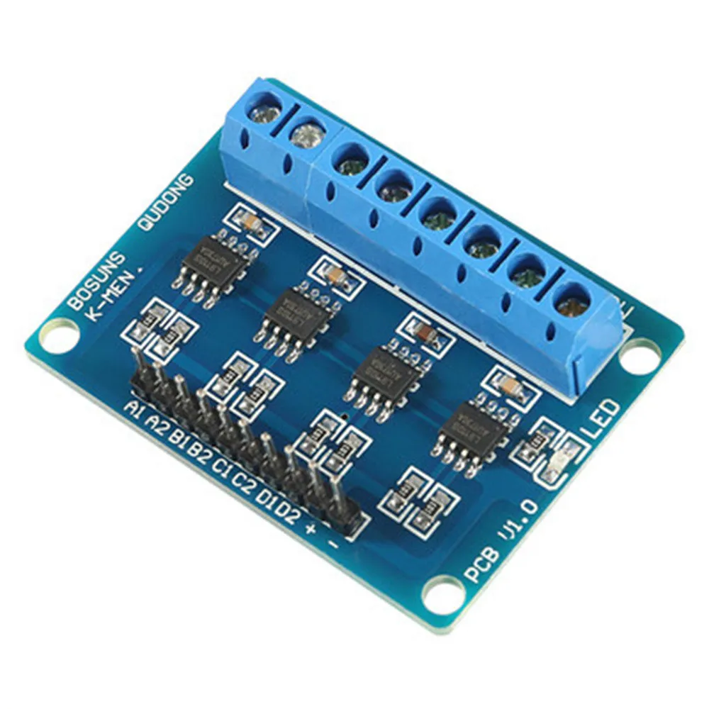 

4CH 4 Channel HG7881 Chip H-bridge DC 2.5-12V Stepper Motor Driver Module Controller PCB Board 4 Way 2 Phase for Arduino