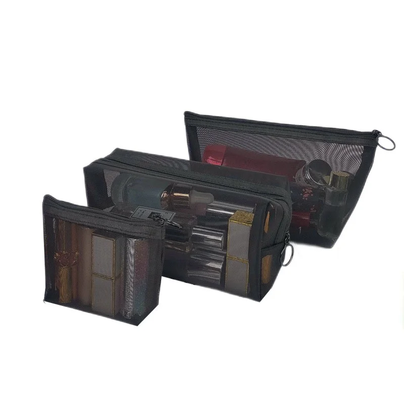 

1 шт., женская черная косметичка, сетчатый органайзер для хранения, Женская дорожная косметичка