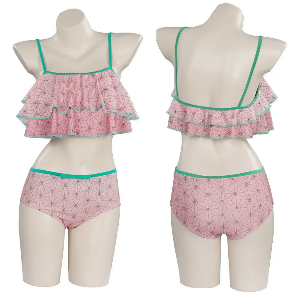 

Anime Demon Slayers Swimsuit Cosplay Costume Women Sexy Swimsuit Bikini Swimwear Clothing