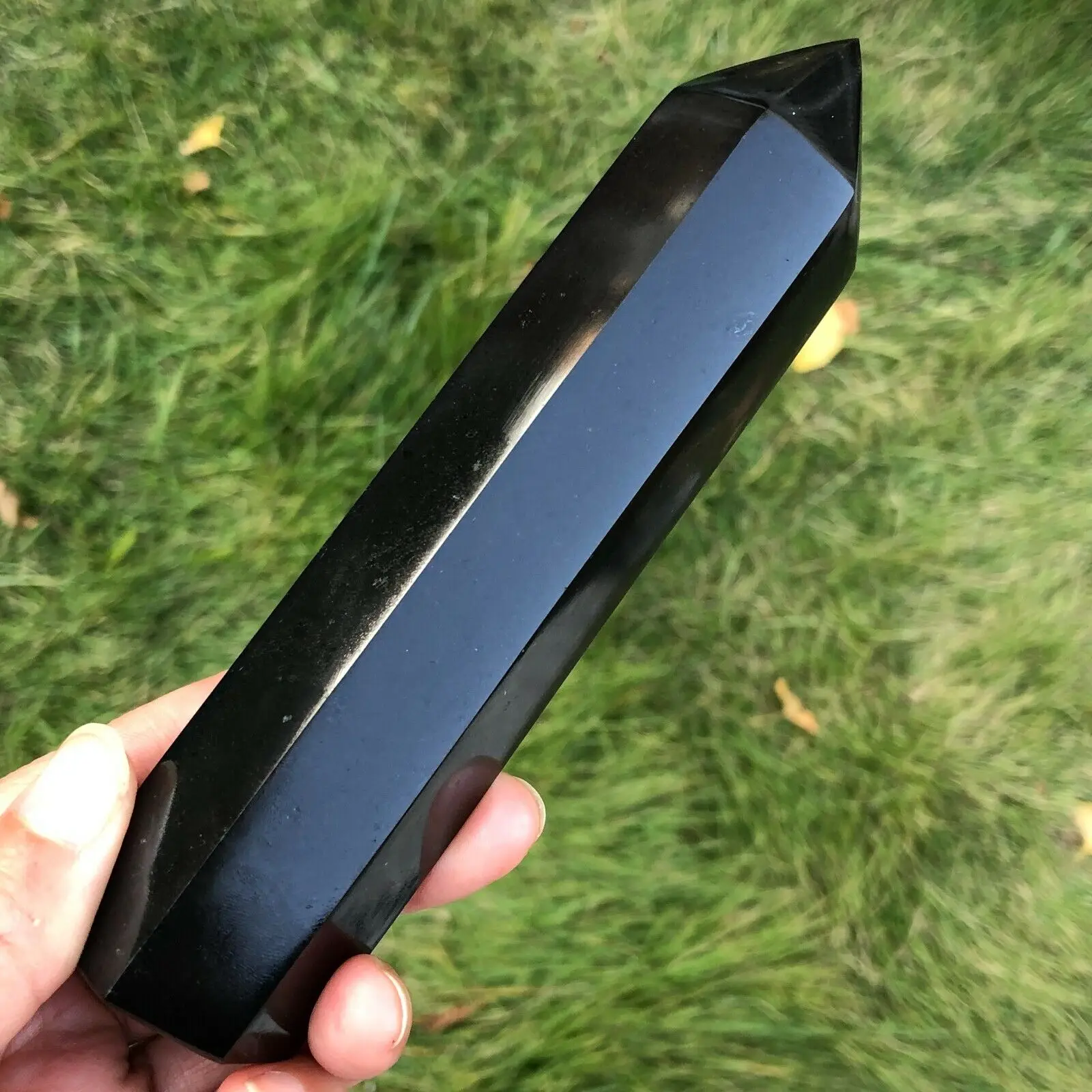 Натуральная черная турмалиновая кварцевая Хрустальная лечебная палочка