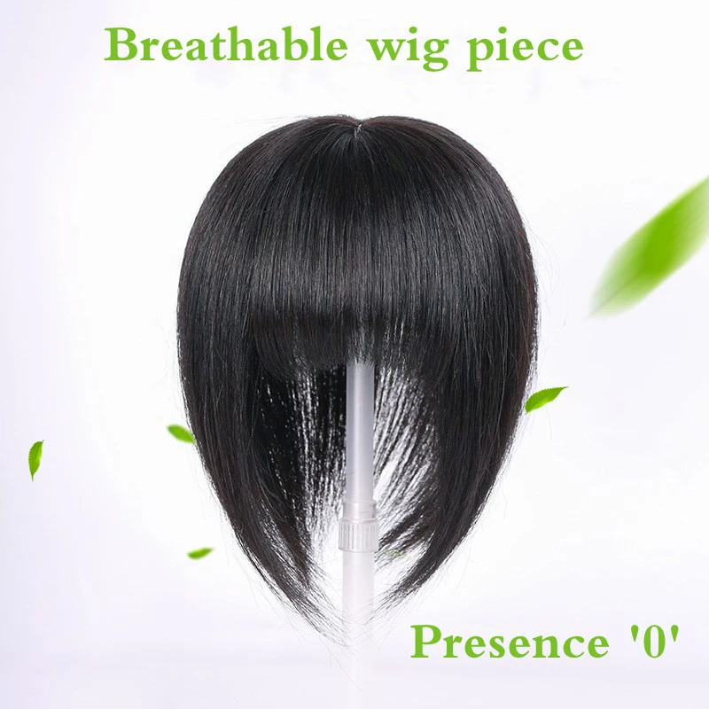 

human hair bangs，Wig women's hair patch, top patch, covering white hair, hair patch quantity