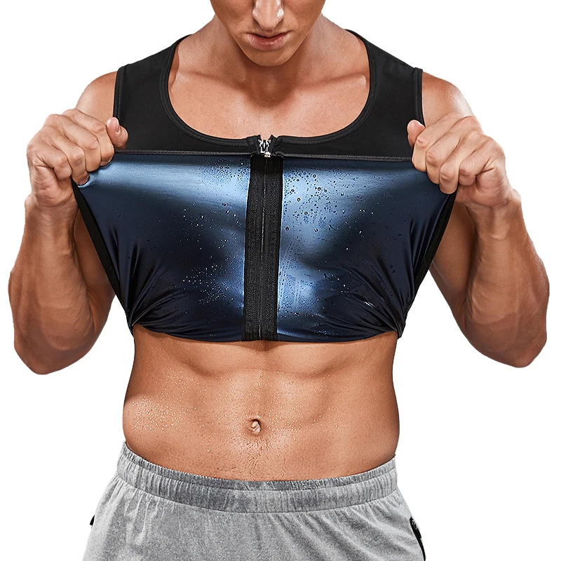

Shirt Suit Trapping Vest Mens Top Sauna Corset Neoprene Loss Heat Waist Men Zipper Tank Body Shaper Workout Weight Trainer