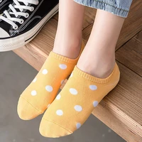funny cute embroidery dots women socks college fresh female sox soft cotton white black calcetines mujer ankle sokken chaussette
