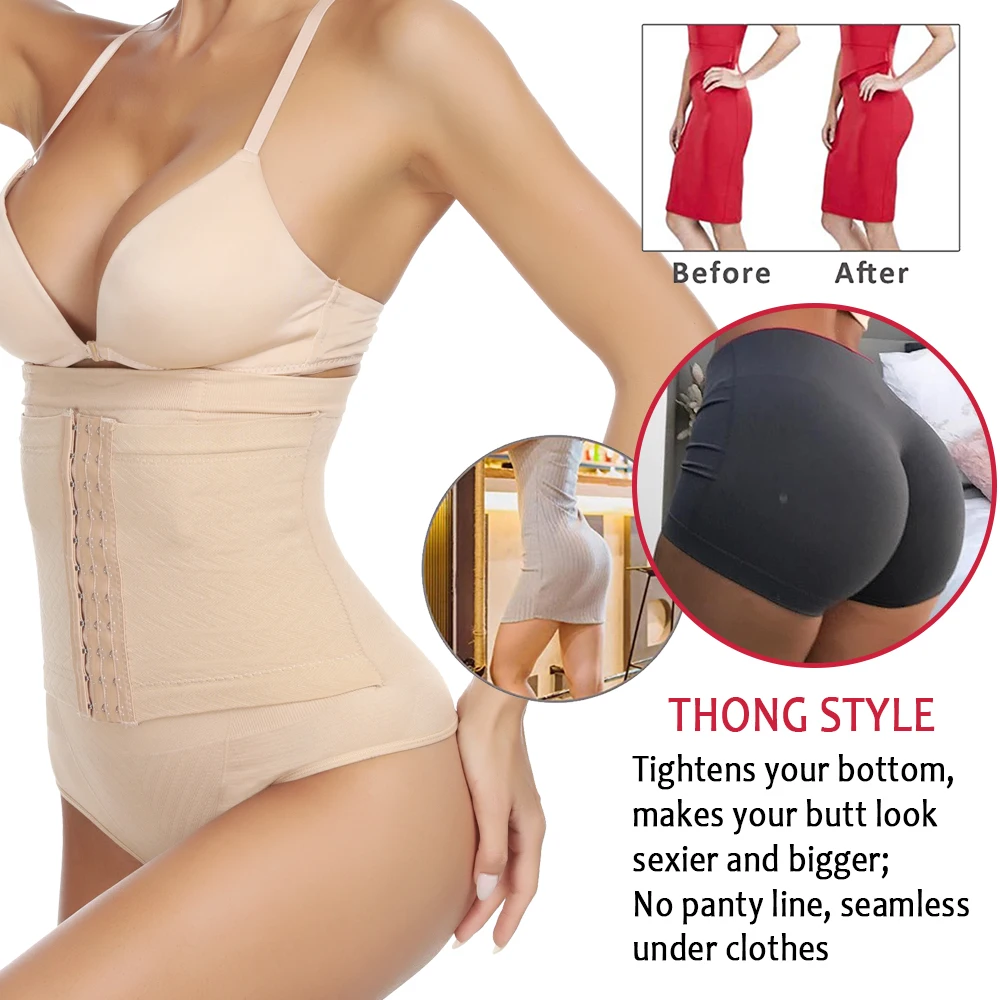 SEXYWG High Waist Thong Shapewear Women Thong Body Shaper Tummy Control Panties Shapewear Thong Panties