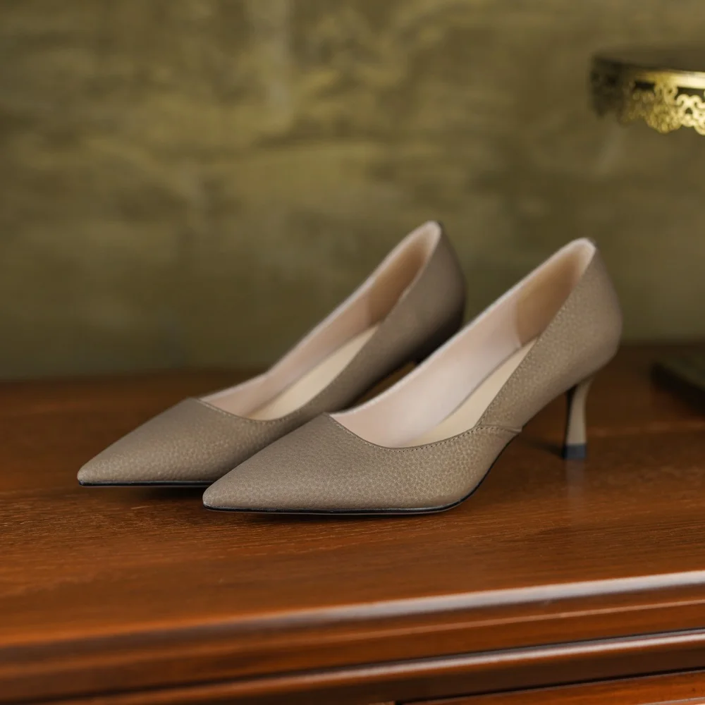 Cialisa Real Leather Shoes For Women Pointed Toe 2023 Spring Elegant Pumps Party Dress 6cm Thin High Heels Ladies Footwear New