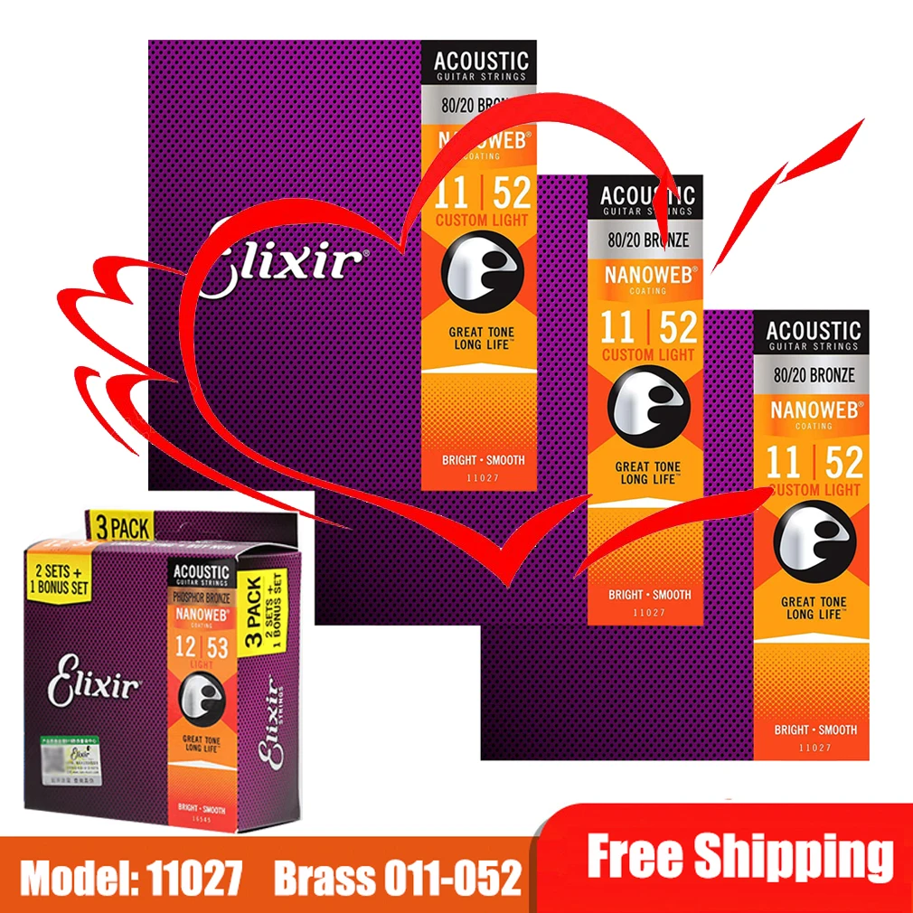 

11002 11052 16027 Anti-Rust Acoustic Guitar Strings Electric Guitar Strings ,Phosphor Bronze, 80/20 Bronze, Nickel
